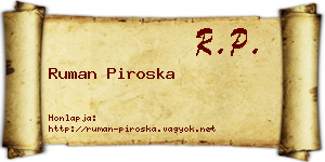 Ruman Piroska névjegykártya